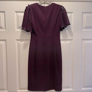 Purple Flutter Sleeve Calvin Klein Dress